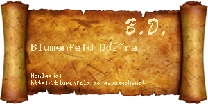 Blumenfeld Dóra névjegykártya